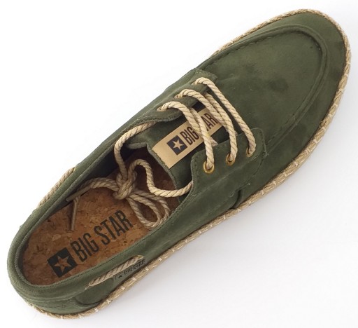 BIG STAR 055 ESPADRYLE MOKASYNY MĘSKIE ZAMSZOWE OBUWIE WIĄZANE KHAKI 41