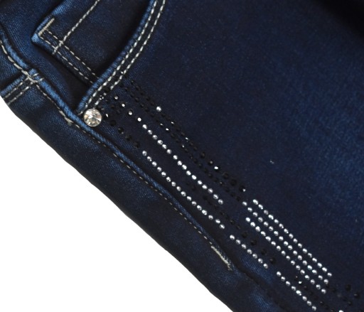 Джинсы GRACE Jeans на эластичной флисовой подкладке, темно-синие КАЧЕСТВО — 152
