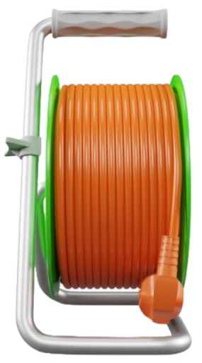 Przedłużacz bębnowy ogrodowy budowlany 20 m 3x1mm2 pomarańczowy