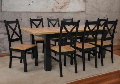 CRAFT раздвижной стол 90x160/200 8 стульев КОМПЛЕКТ