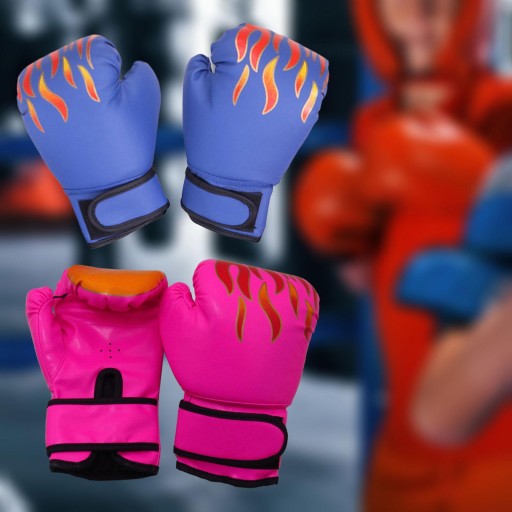 2 pary dziecięcych treningowych rękawic bokserskich Mma Karate Punch Mitts Różowe i Niebieskie