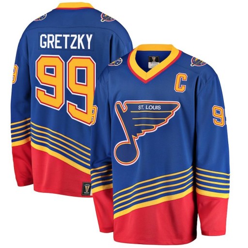Футболка St Louis Blues Wayne Gretzky Синие футболки с длинными рукавами для любителей спорта