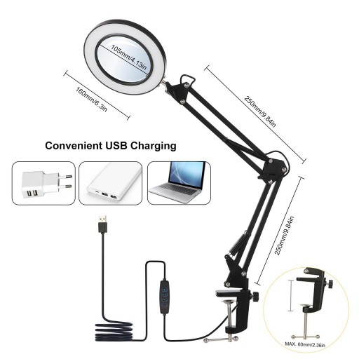 ОФИСНАЯ КОСМЕТИЧЕСКАЯ ЛАМПОЧКА РЕГУЛИРОВКА СВЕТОДИОДНОГО ОСВЕЩЕНИЯ USB АДАПТЕР 12ВТ СЕТЬ 5ВТ