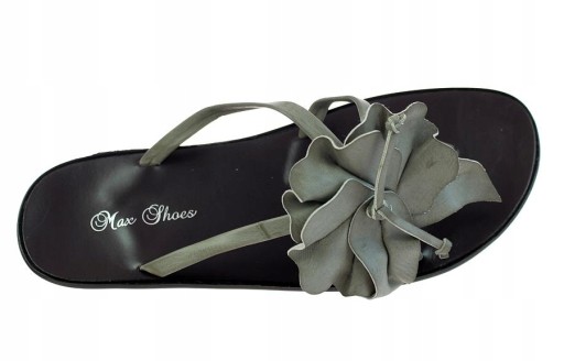 KLAPKI DAMSKIE BUTY JAPONKI SZARE KWIAT 5796 r. 37