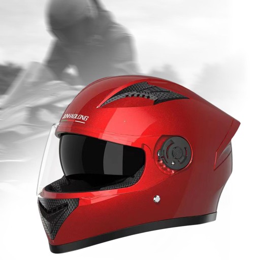 Kask motocyklowy integralny/rower miejski czerwony