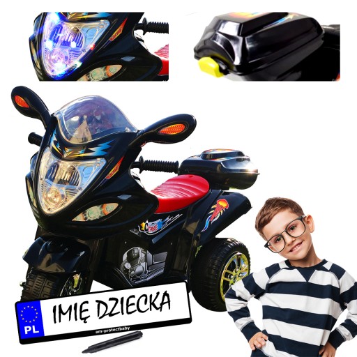 ДЕТСКИЙ МОТОЦИКЛ НА АККУМУЛЯТОРЕ, МУЗЫКА, СВЕТОДИОДНАЯ ИГРУШКА