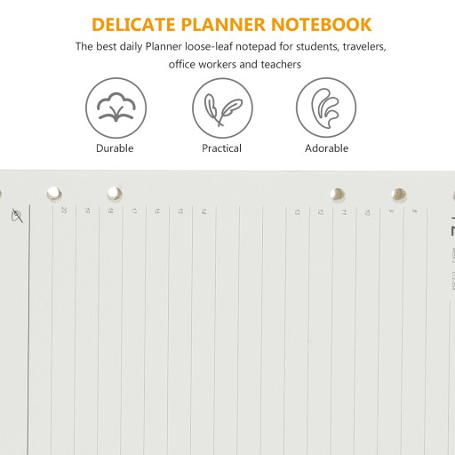 2024 English Agenda Book Page A5 Grid Notebook Planner Calendar Delicate