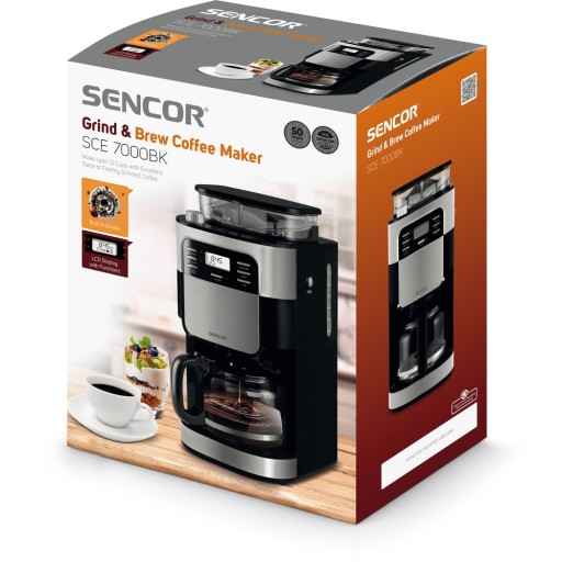 Фильтровальная кофемашина Sencor SCE 7000BK 90 с кофемолкой