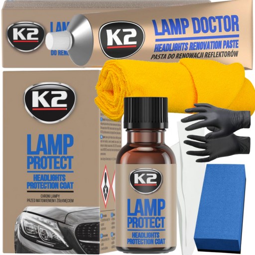 K2 ZESTAW DO REGENERACJI REFLEKTORÓW LAMP DOCTOR ODNOWIENIE LAMP SAMOCHODU