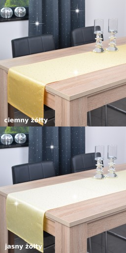 elegancki pas dekoracyjny SZAFIR 40x140 bieżnik na stół czarny