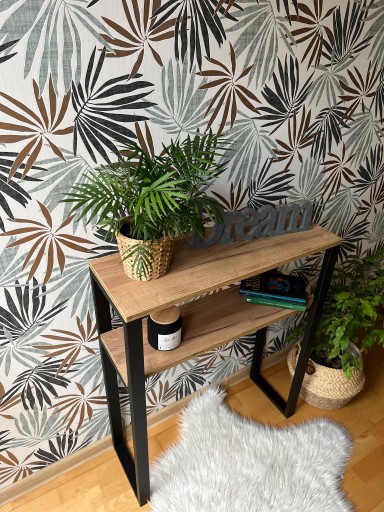 Стол консольный, Стол консольный, Туалетный столик LOFT 80х25х87 Дуб