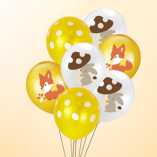 BALONY W ŻYWYCH KOLORACH Z DRUKEM lateksowym KIDS PARTY