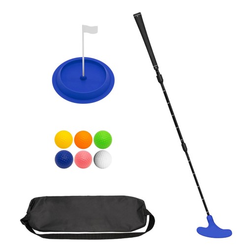 Zestaw kijów golfowych Putter Golf z 6 piłkami golfowymi i kubkiem do puttingu Golf w kolorze niebieskim