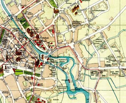 Старый план СУПСК Plan der Stadt Stolp 1926 г. 120х90