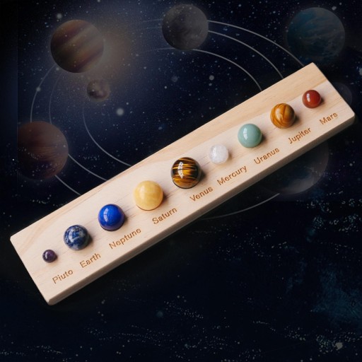 Układ słoneczny 9 planet figurki drewniany