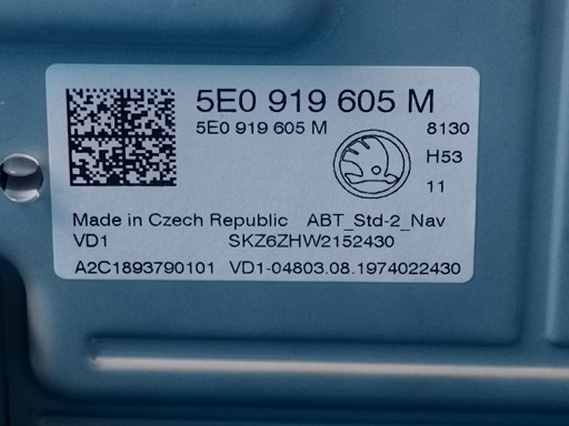 SKODA OCTAVIA 3 III LIFT 20R 2.0TDI ЭКРАН НАВИГАЦИИ 5E0919605M