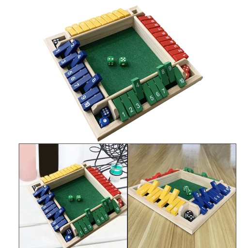 Shut The Box Dice 4-сторонняя настольная игра (игроки) для детей и взрослых, 4-сторонняя