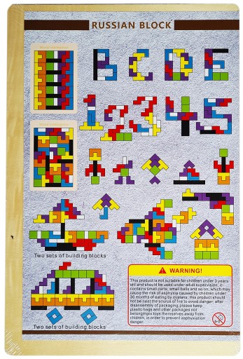 UKŁADANKA TETRIS Puzzle Klocki Drewniane Montessori Gra dla Dzieci 40 elem