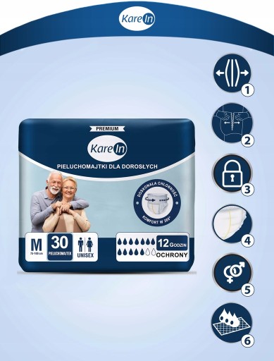 ПОДГЛОНКИ ДЛЯ ВЗРОСЛЫХ KAREIN PREMIUM M 30 ШТ.