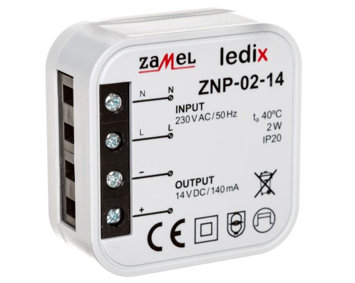 ZAMEL LEDIX ZASILACZ LED DOPUSZK. 14V 2W ZNP-02-14