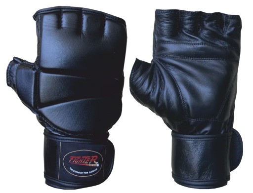 Перчатки ММА на липучке, кожаные FIGHTER XL