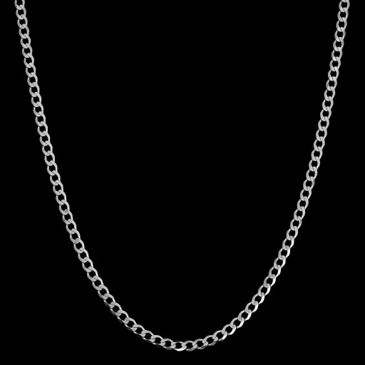 Серебряная цельная цепочка Панцерка 45 см пр. 925