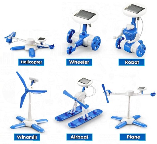Robot Solarny doświadczalny Wiatrak solarny 6 w 1 DIY KIT