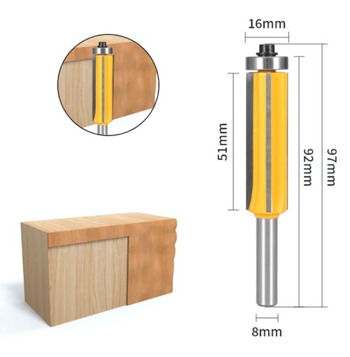 FREZ DO DREWNA PROSTY 51mm Z ŁOŻYSKIEM TRZPIEŃ 8mm BestFrezSklep