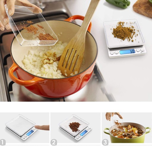 ЦИФРОВЫЕ КУХОННЫЕ ВЕСЫ 3КГ/0,1Г С ЗАРЯЖКОЙ USB, СЕРЕБРЯНЫЕ