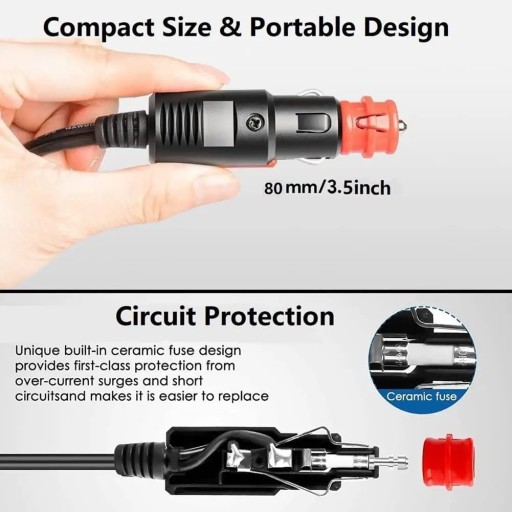 2/3/4M 18AWG 12V/24V портативный автомобильный кабель питания для холодильника