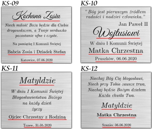 SREBRNY OBRAZEK PREZENT NA KOMUNIĘ ŚWIĘTA GRAWER