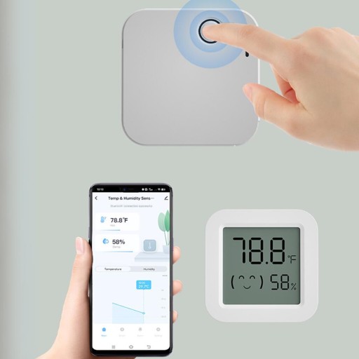 ДАТЧИК ТЕМПЕРАТУРЫ ВЛАЖНОСТИ УМНЫЙ ГИГРОМЕТР ЖК-ПОГОДНАЯ СТАНЦИЯ BLUETOOTH