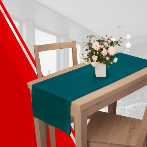 BIEŻNIK NA STÓŁ 40x140 WELUR VELVET RÓŻNE KOLORY ZIELEŃ BEŻ GRANAT ŻÓŁTY