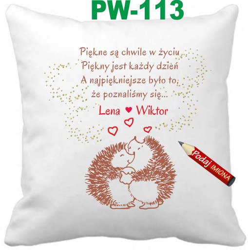 Poduszka na Walentynki żona mąż + z imiona imię Wzory MIX