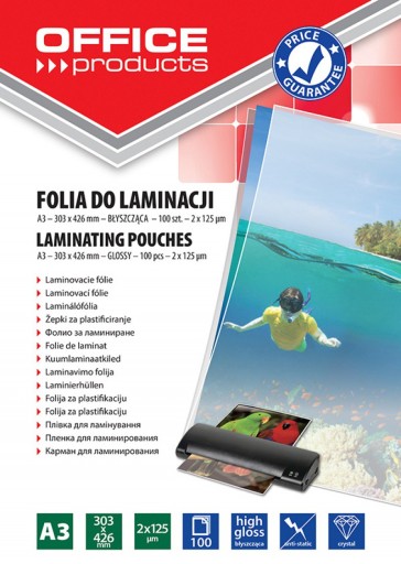 FOLIA DO LAMINOWANIA A3 2X125 MIKR.TRANSP.100SZT