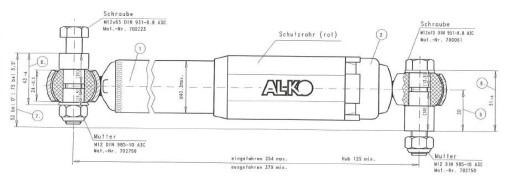 Комплект амортизаторов AL-KO для осей прицепов 1800-3500 кг/два амортизатора
