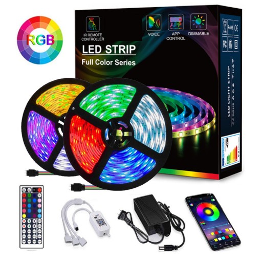 Набор светодиодных лампочек RGB 5050 BLUETOOTH длиной 20 м.