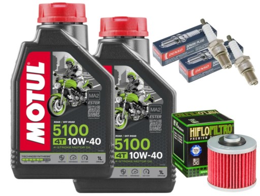 ZESTAW OLEJ MOTUL 5100 2L FILTR HF145 ŚWIECE YAMAHA XV250 VIRAGO 89-08