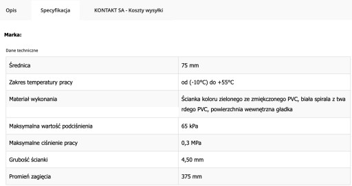 СПИРАЛЬНЫЙ ШЛАНГ ПВХ для питьевой воды GAMRAT HYDRO диаметром 75 мм.