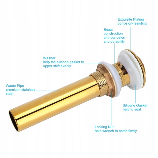 Слив для раковины Gold без перелива Anti Clog