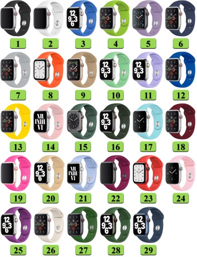 Apple Watch 2 3 4 5 6 7 8 9 10 SE 38 мм 40 мм 41 мм 42 мм 30 цветов
