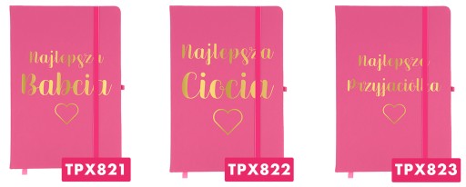 NOTES Różowy A5 GOLD Złocenie DLA KOSMETYCZKI Wz