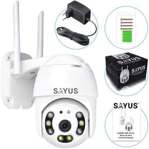 ВРАЩАЮЩАЯСЯ НАРУЖНАЯ КАМЕРА 8 МП 4K ULTRA HD IP WiFi 4xZOOM 8 МП ОБНАРУЖЕНИЕ