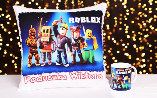 Кружка + Подушка ROBLOX + имя для Фаната Подарок ко Дню Святого Николая А3 распечатать