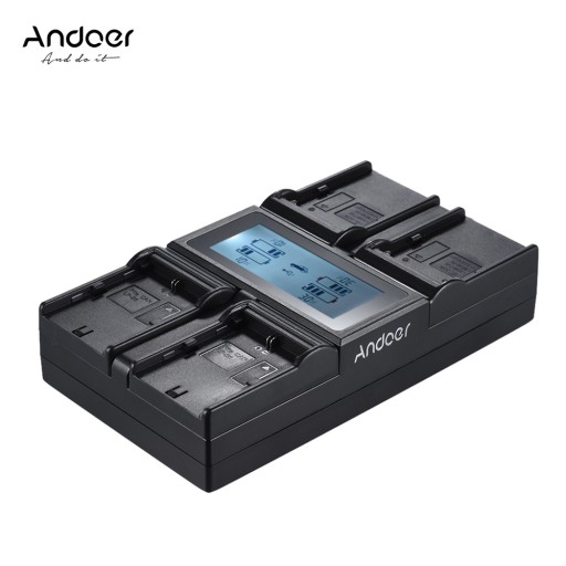 Andoer LP-E6 LP-E6N NP-F970 4-канальный цифровой