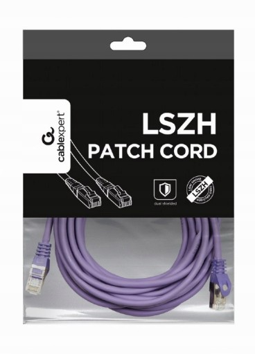 ПАТЧКОРД LAN ETHERNET RJ45 CAT6A СЕТЕВОЙ КАБЕЛЬ FTP 0,5 М ФИОЛЕТОВЫЙ