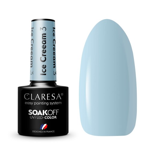 CLARESA'S HIT Pastel МОРОЖЕНОЕ ГИБРИДНЫЙ ЛАК ДЛЯ НОГТЕЙ 3