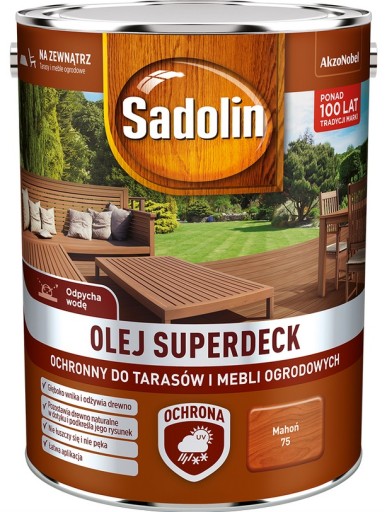 SUPERDECK SADOLIN МАСЛО для дерева, красное дерево, 5л