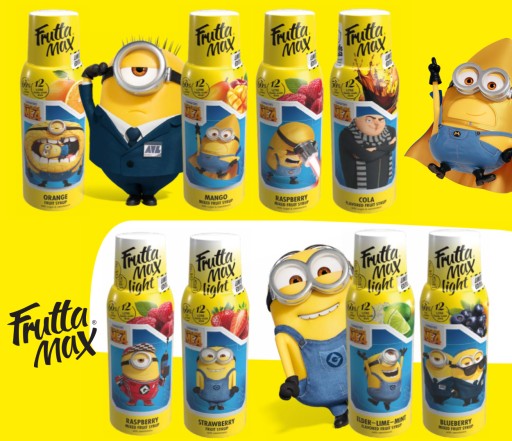 Syrop do wody koncentrat Fruttamax limitowany 500 ml MINIONKI malina light
