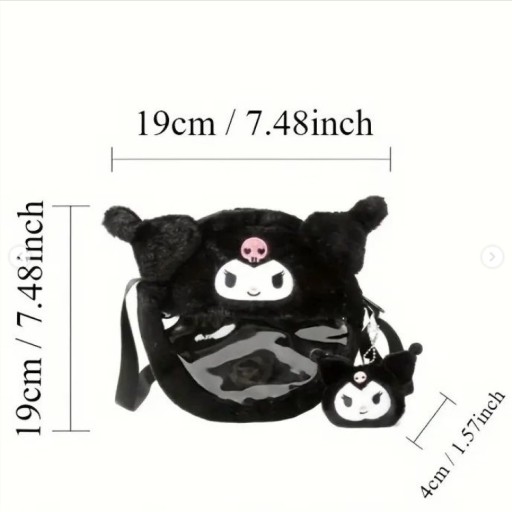 ПЛЮШЕВАЯ СУМКА HELLO KITTY KUROMI СУМКА НА ПЛЕЧЕ МАСКОТ ПЛЮШЕВАЯ ИГРУШКА